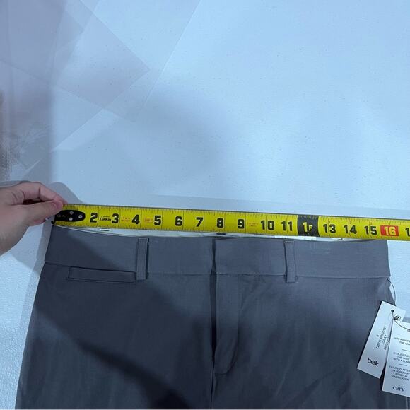 NWT Crown & Ivy Cary Bi Stretch Fly Front Pants Grey SHORT - Picture 7 of 8